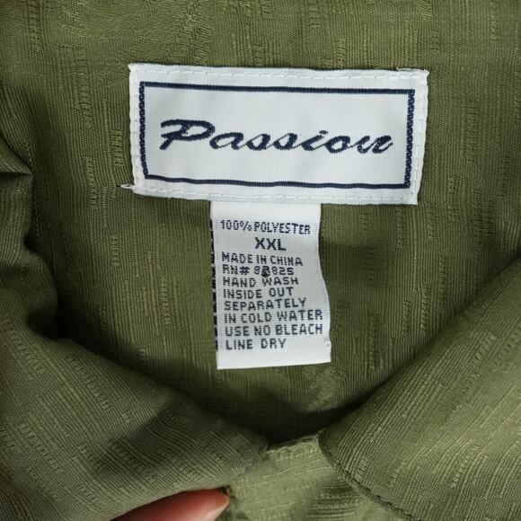 Passion Shirt Mens XXL Green Palm Trees Las Vegas Embroidered Beach Vacation - Picture 6 of 8